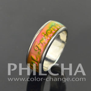 Anillo de dedo de banda de estado de ánimo de color cambiante con patrón de mejor amigo para recuerdo de regalo - Product Image 6
