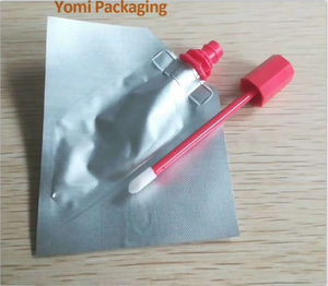 Individuell bedruckte Muster Beutel Verpackung Kosmetik auslauf beutel mit Pinsel für Mascara Lip gloss - Product Image 4