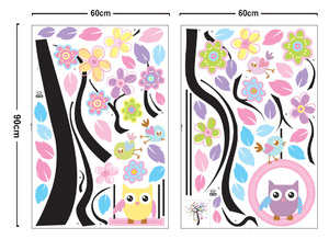 Kinder zimmer dekorative abnehmbare 3d eule baum wand aufkleber - Product Image 6