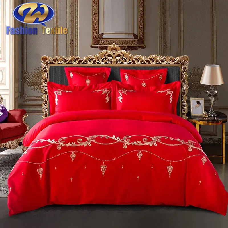 YENI tasarım işlemeli yatak takımları kraliçe yatak keten setleri