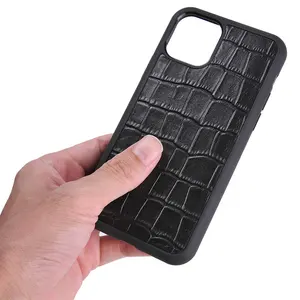 Mobile Phone Accessories Factory crocodile pattern leather Case For iPhone 11 pro max ,for iphone 11 genuine leather case