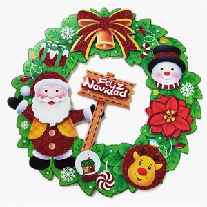 Ornements <span class=keywords><strong>de</strong></span> porte et <span class=keywords><strong>de</strong></span> fenêtre <span class=keywords><strong>de</strong></span> Noël verts, décoration <span class=keywords><strong>de</strong></span> Noël, décoration suspendue pour arbre <span class=keywords><strong>de</strong></span> Noël, une <span class=keywords><strong>couronne</strong></span> avec un nœud - Product Image 3