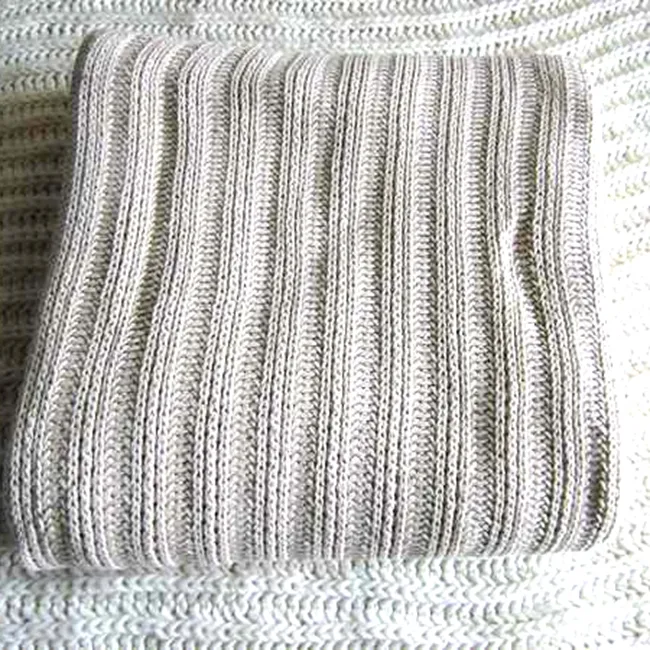 50CZ70 100%cotton chunky sweater stripe knit blanket throw