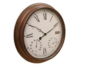 Horloge de jardin rustique en plastique de 15 pouces avec mouvement à quartz Design à face unique avec thermomètre et hygromètre intégrés - Product Image 4