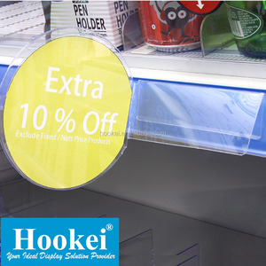 <strong>Supermarket</strong> plastic <strong>shelf</strong> edge talker sign holder <strong>wobbler</strong> HOOKEI pvc wob301 transparent - Product Image 3