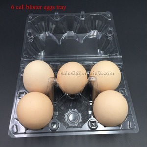 Half Dozen Clear Plastic Egg Carton 6 Cell PET Egg Tray/Box Disposable Blister Packaging for Supermarket Use Industrial Purposes