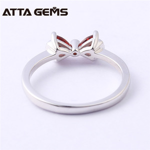 <span class=keywords><strong>Natural</strong></span> de compromiso de <span class=keywords><strong>granate</strong></span> arco nudo anillo de la joyería de plata 925 Plata idiota en China Billig arco anillo - Product Image 4