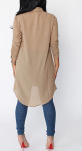 Camicetta in Chiffon da <span class=keywords><strong>donna</strong></span> <span class=keywords><strong>taglie</strong></span> <span class=keywords><strong>forti</strong></span> stile ciano verde kaki a maniche lunghe top Boyfriend Casual con bottoni Cardigan in Chiffon camicetta Pullover camicia - Product Image 4