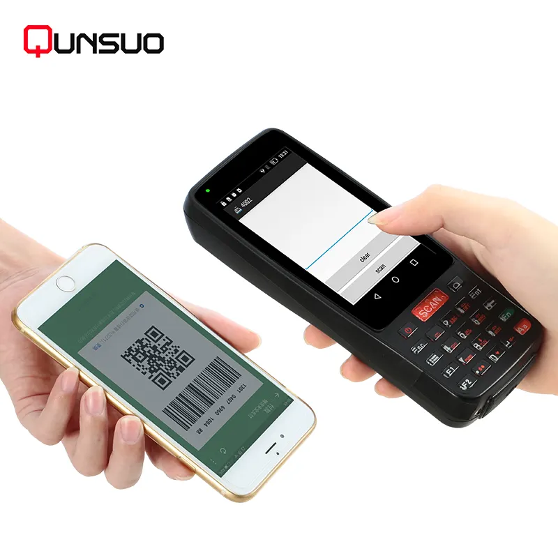 Qunsuo เครื่องสแกนบาร์โค้ดมือถือแบบพกพาระบบ PDA 9.0แอนดรอยด์แบบมือถือ GPS 4G LTE GMS