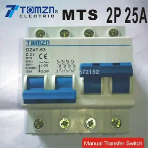 2P 25A MTS de alimentación Dual transferencia Manual interruptor disyuntor MCB 50HZ/60HZ 400 ~