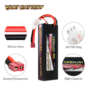 하드 케이스 <span class=keywords><strong>RC</strong></span> 리포 배터리 VANT 배터리 3300mAh <span class=keywords><strong>30C</strong></span> <span class=keywords><strong>7.4V</strong></span> 2S 딘스 플러그 포함 <span class=keywords><strong>RC</strong></span> 자동차용 - Product Image 2