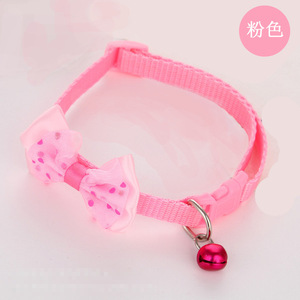 Pequeño ajustable <span class=keywords><strong>Bowknot</strong></span> Nylon trenzado mascota gato Bowtie <span class=keywords><strong>Collar</strong></span> lindo Floral estilo occidental con campanas sostenibles - Product Image 5