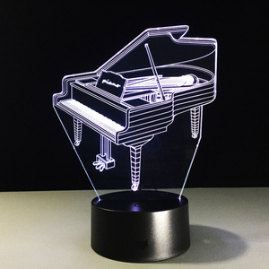 Strumento di musica Retro Piano <span class=keywords><strong>3D</strong></span> USB HA CONDOTTO LA Lampada 7 Colori Lampadina Musicista Regalo del Bambino Camera Da Letto Della Decorazione Elegante RGB Luce di Notte - Product Image 3