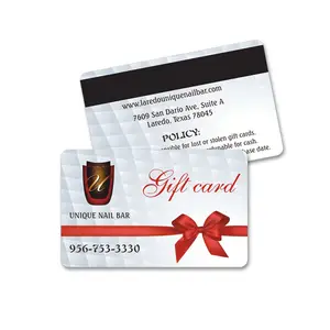 Oem barato código de barras/tarjeta de regalo magnética impresión tarjeta de regalo brillante