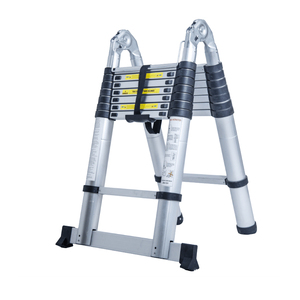Échelles télescopiques réglables en aluminium de 2,6 m, 3,2 m, 3,8 m, 4,1 m, 4,4 m, série aluminium, base carrée robuste, échelles à marches - Product Image 3