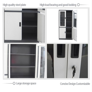 Giá rẻ 2 Thép Swing Door Tủ Hồ Sơ Màn Sắt Tủ Kính - Product Image 5