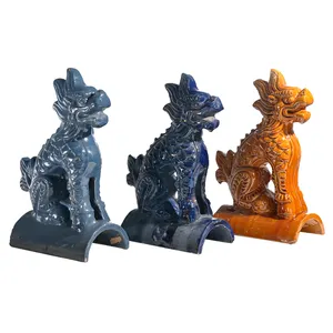 Figure di tetto in ceramica cinese statue di drago decorazione del tempio