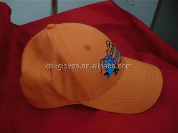 Cheap orange Custom panels baseball caps and hats