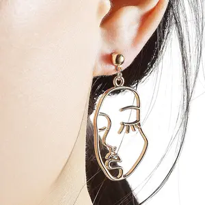 Daochong personnalisé Offre Spéciale 925 boucles d'oreilles visage en or en argent sterling pour les femmes