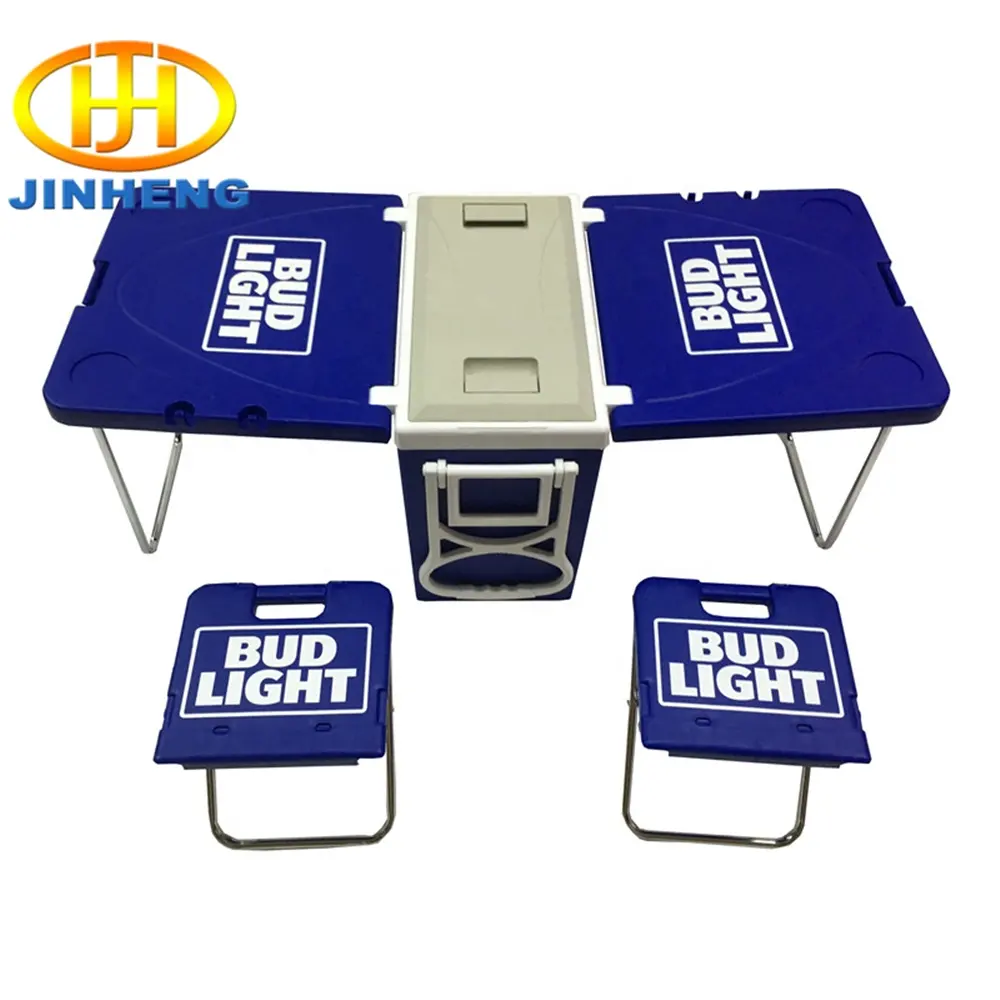 New 28L multifunctional foldable cooler folding table with chairs silkscreen logo