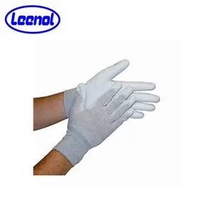 Sản Xuất Tại Trung Quốc ESD Nylon Trắng PU Finger Coating Top Fit Glove
