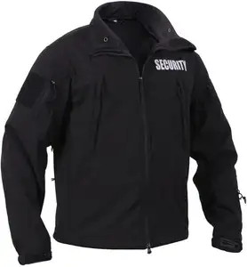 סיטונאי שחור Softshell אבטחה מעיל לוגו מותאם אישית מותאם אישית Softshell מעיל