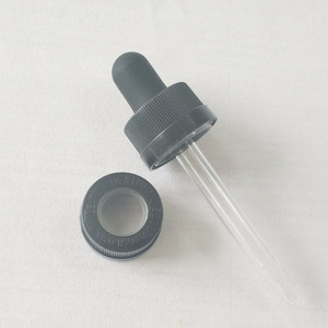 Đen PP nhựa 20 400 gân váy nắp ống nhỏ giọt lắp ráp với bóng đèn cao su và 89mm thẳng tip Kính Pipette - Product Image 2