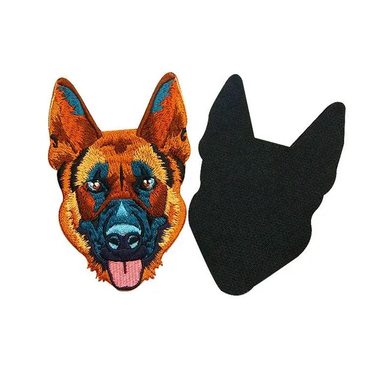 Logo bordado personalizado para ropa, plancha de calor con dibujos animados de perro, apliques bordados DIY, venta al por mayor