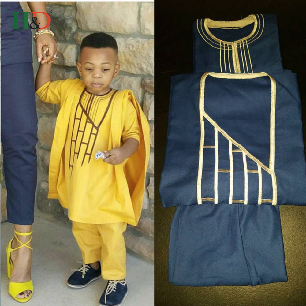 H & D father and son models Kitenge African traditional dresses designs with low price