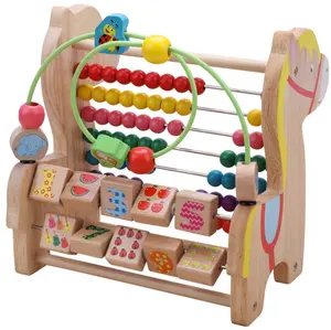 לגיל רך חינוכי עץ Abacus מתמטיקה קריקטורה טרויאני סוס מחשוב מתלה צעצועים