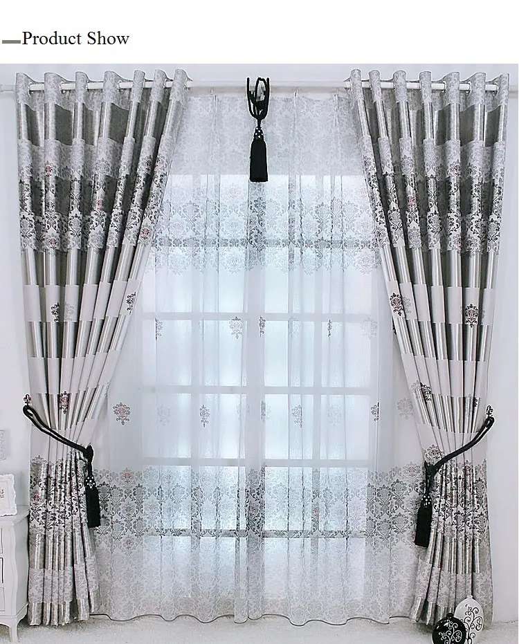 HAFEI-cortinas de ventanas para sala de estar y dormitorio, modernas, elegantes, con estampado Noble, novedad de 2018