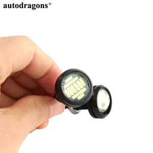 AutoDragons15W 12LED 12SMD Eagle Eye אור רכב חניה אות מנורות DRL הפוך גיבוי אורות 12 V אדום הכחול אמבר לבן