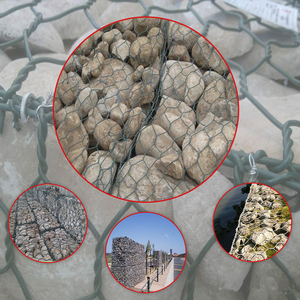 2x1x1m 9x11cm Gabion Stone Basket for River <strong>Bank</strong> Rock Wall Steel Wire Mesh <strong>Cage</strong> PVC Coated Square Hole Construction Garden Use - Product Image 5