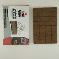 Lot de 24 accessoires de barbecue écologiques et biologiques, cubes de charbon de bois pour le camping, allume-feu avec poignées en bois dur, garantie de 3 ans, couleur naturelle