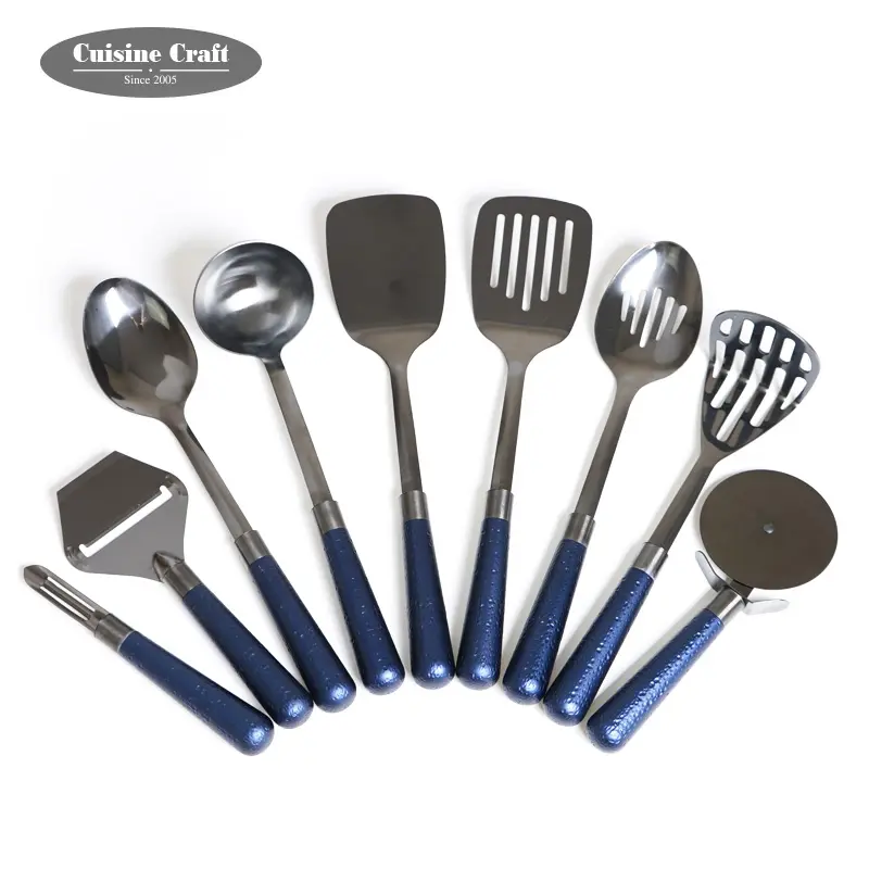 Unique kitchen gadgets stainless steel kitchen utensil set heavy duty kitchen utensils with hammered handle