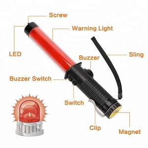 Bacchetta led in plastica torcia di avvertimento led traffic baton con batteria 3AA - Product Image 2