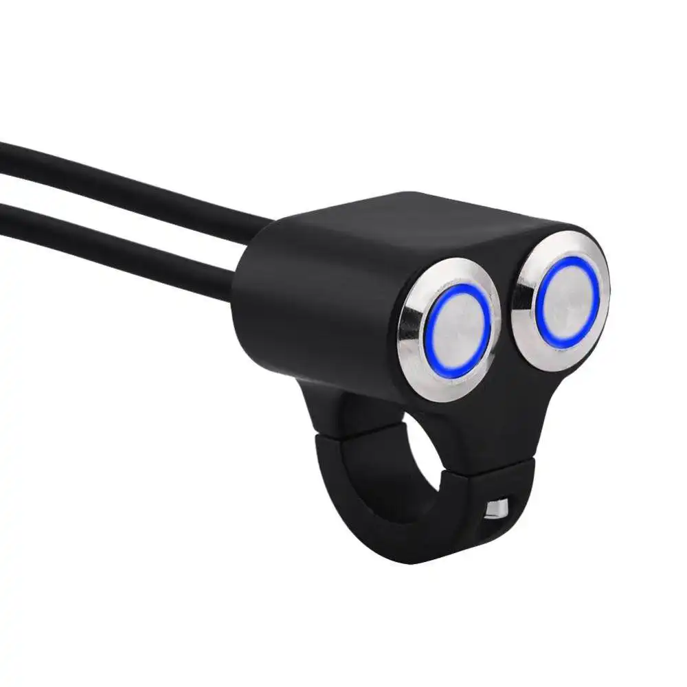 Motorfiets 1 ''Universele Dubbele Controle Stuur Montage LED Licht Schakelaar Momentary