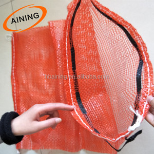 Bolsas de Malla para Verduras, Bolsas de Red Naranja de Material PP con Cordón, Bolsas Raschel - Product Image 2
