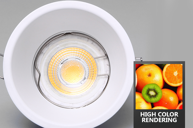 White Anti Glare Cob Recessed Downlight , Mr16 Bathroom Downlights