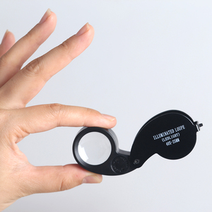 BIJIA 40X25 Loupe With 2 LED And 1 UV Light Jewellery Magnifier Pocket Loupe Led Magnifier