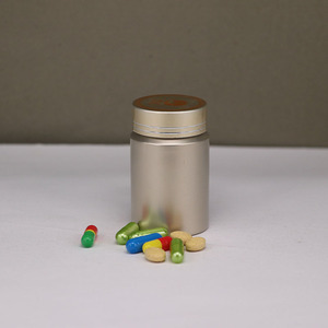 Botol kemasan suplemen kapsul obat kelas makanan hewan peliharaan berlapis warna emas & perak 200ml dengan tutup atas Flip - Product Image 2