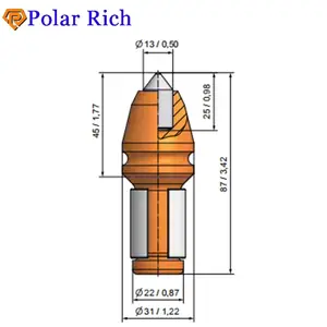 Betek Đào Hầm Tungsten Carbide Bullet Răng BC06 Đào Hầm Cắt Bits