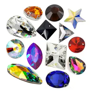 Factory outlet  various pointback large glass rhinestone crystal stone like teardrop heart round