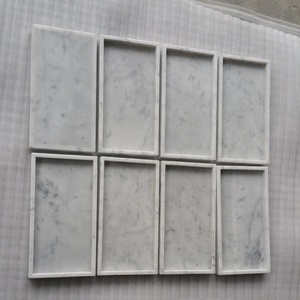Mycare stone italie carrare Blanc Marbre plateau rond - Product Image 6
