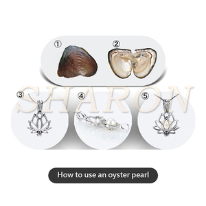 Cadeau surprise de fête, perles ovales de <span class=keywords><strong>culture</strong></span> d'eau douce de 6-7 mm, coquille d'huître - Product Image 6