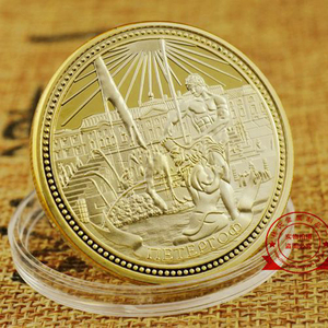Moneda Conmemorativa de Rusia, Estatua de Figura Rusa, Bañada en Oro de 24k, Recuerdo Metálico - Product Image 2