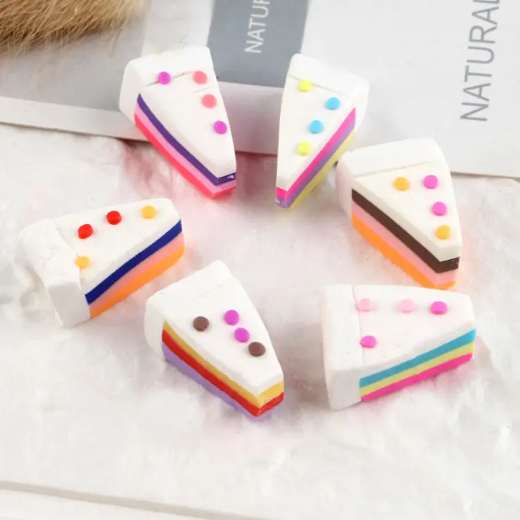 bulk stock flat back triangle cake design simulation polymer clay food craft