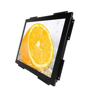 Factory Supply 15 inch Open Frame Monitor Metal Case VGA DVI HDM Input Embedded LCD Display