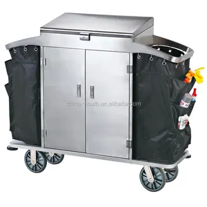 Stainless steel Housekeeping Carts Service Maid Trolley/laundry trolley housekeeping carts