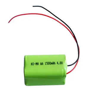 镍氢4.8v aa1500mah毫安时可充电电池组，用于发光二极管灯